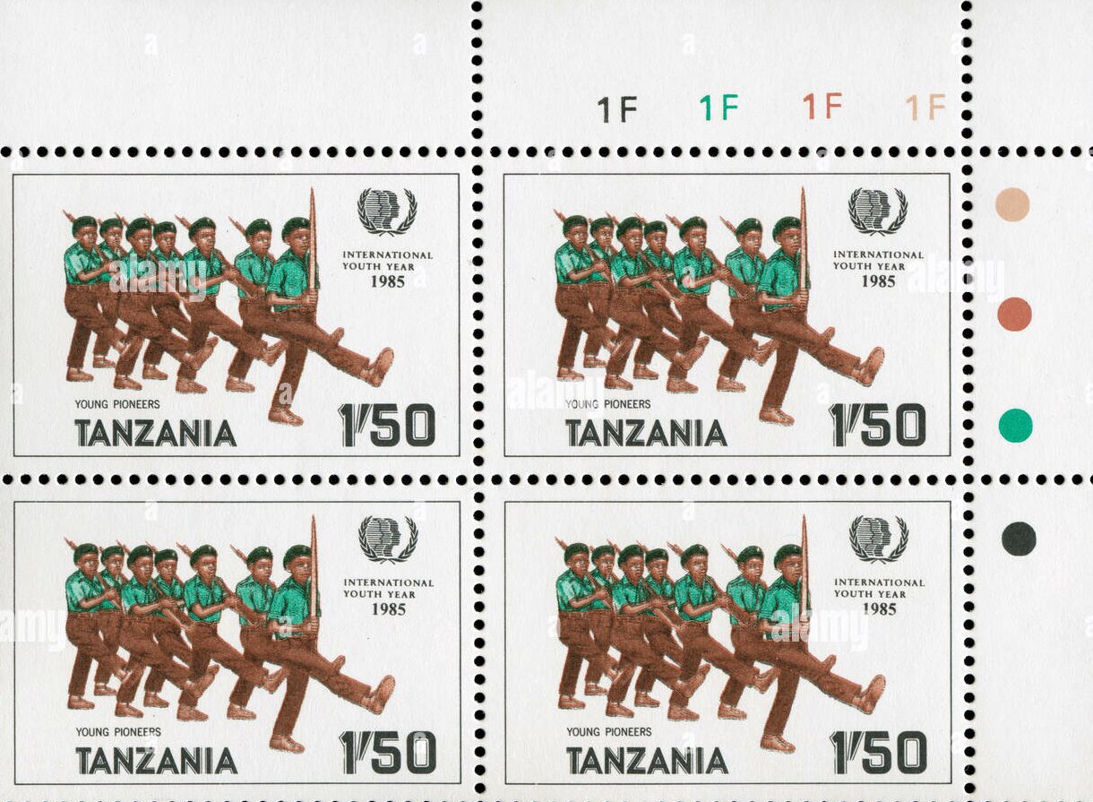 francobolli della Tanzania per commemorare i Pionieri